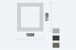 Venster kunststof 1000x1100mm draai-kiep acrylcolors