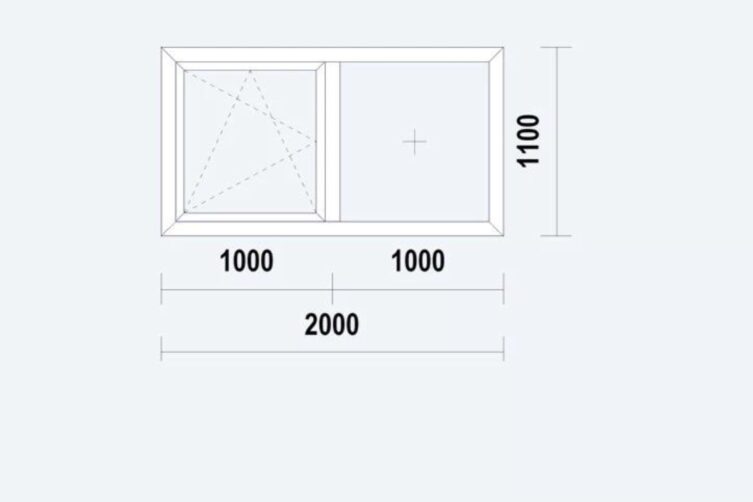 Kozijn 2000x1100mm - draai-kiep - wit